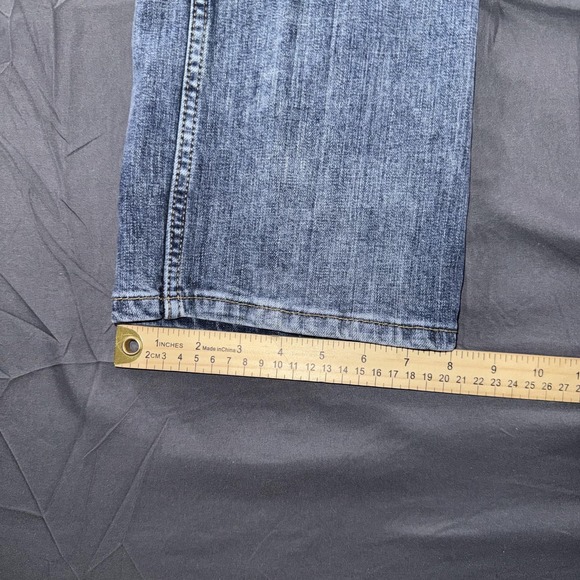 Wrangler Retro Jeans Mens 30x30 Blue Slim Boot Bootcut Stretch Denim Distressed - Picture 2 of 11